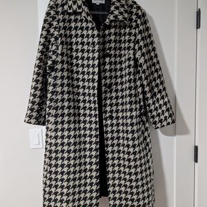 Elegant Houndstooth Top Coat